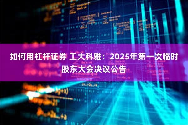 如何用杠杆证券 工大科雅：2025年第一次临时股东大会决议公告