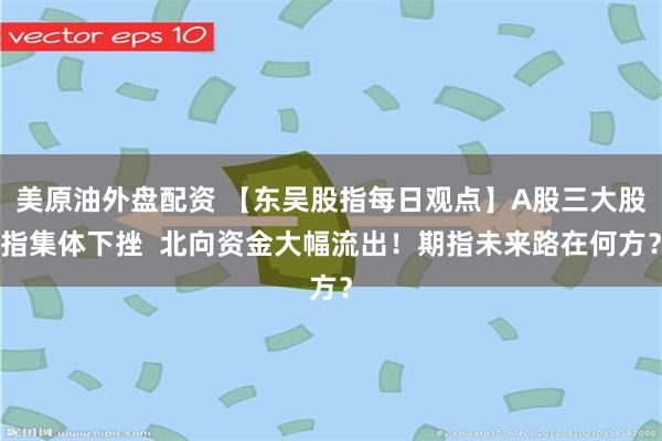 美原油外盘配资 【东吴股指每日观点】A股三大股指集体下挫  北向资金大幅流出！期指未来路在何方？